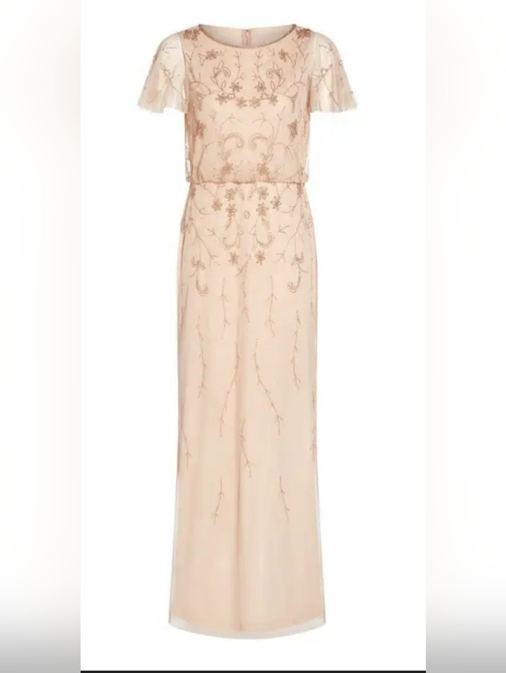 NWOT! Embroidered Papell Studio Anthro Formal Maxi Dress Women's Blouson Gown 4 - Picture 16 of 17
